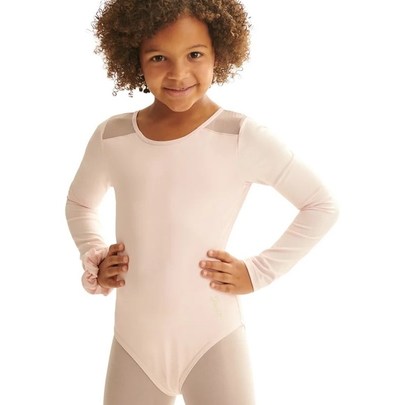 Justice pink Long Sleeve dance leotard for Kids size small - Picture 1 of 3